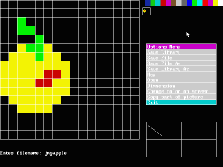 Рисунок яблока, сделанный в Mouse Editor